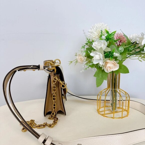 Coach 4603 Beat Shoulder Bag 18 With Horse And Carriage Print In Chalk Taupe - Picture 4 of 6